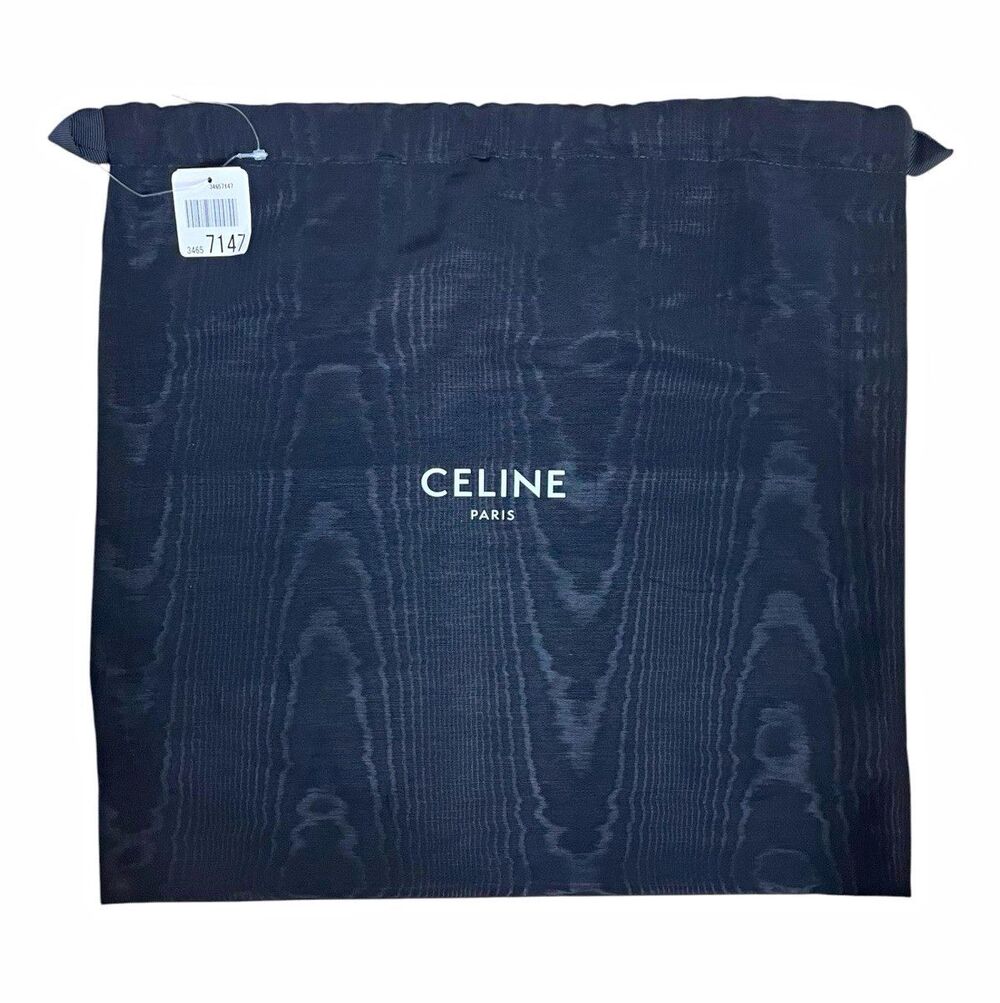 CELINE Black Drawstring Dust Bag Pouch Solid Pattern Logo for Women